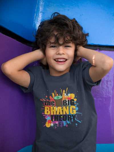 The Big Bhang Theory Holi Half Sleeves T-Shirt for Boy-FunkyTeesClub