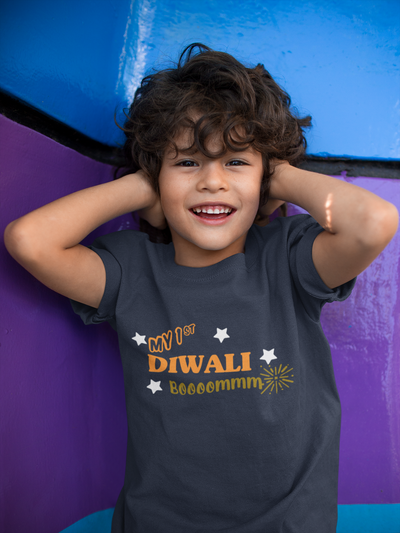 My First Diwali Boommm Half Sleeves T-Shirt for Boy-FunkyTeesClub