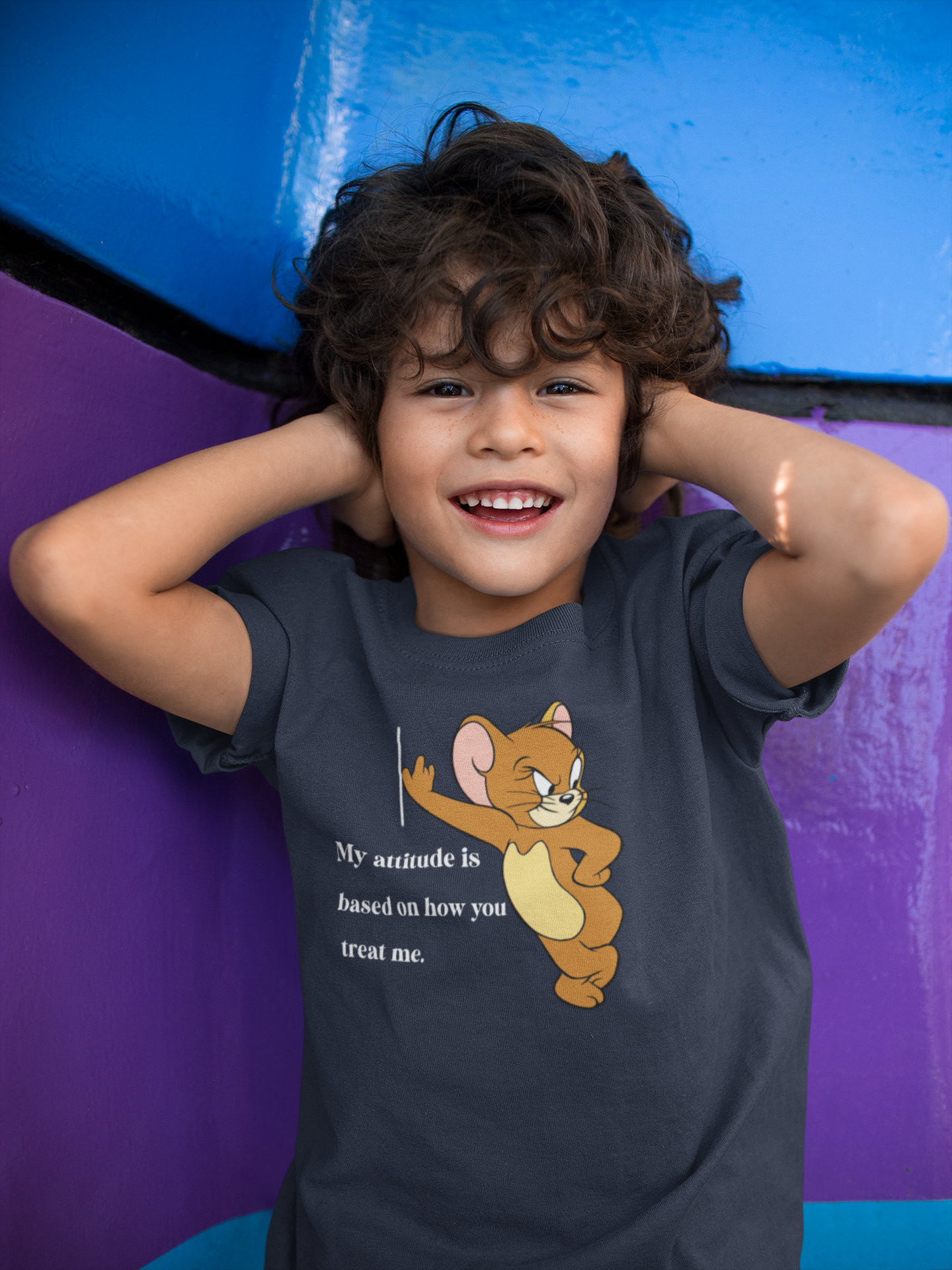 Attitude Shows Cute Jerry Half Sleeves T-Shirt for Boy-FunkyTeesClub