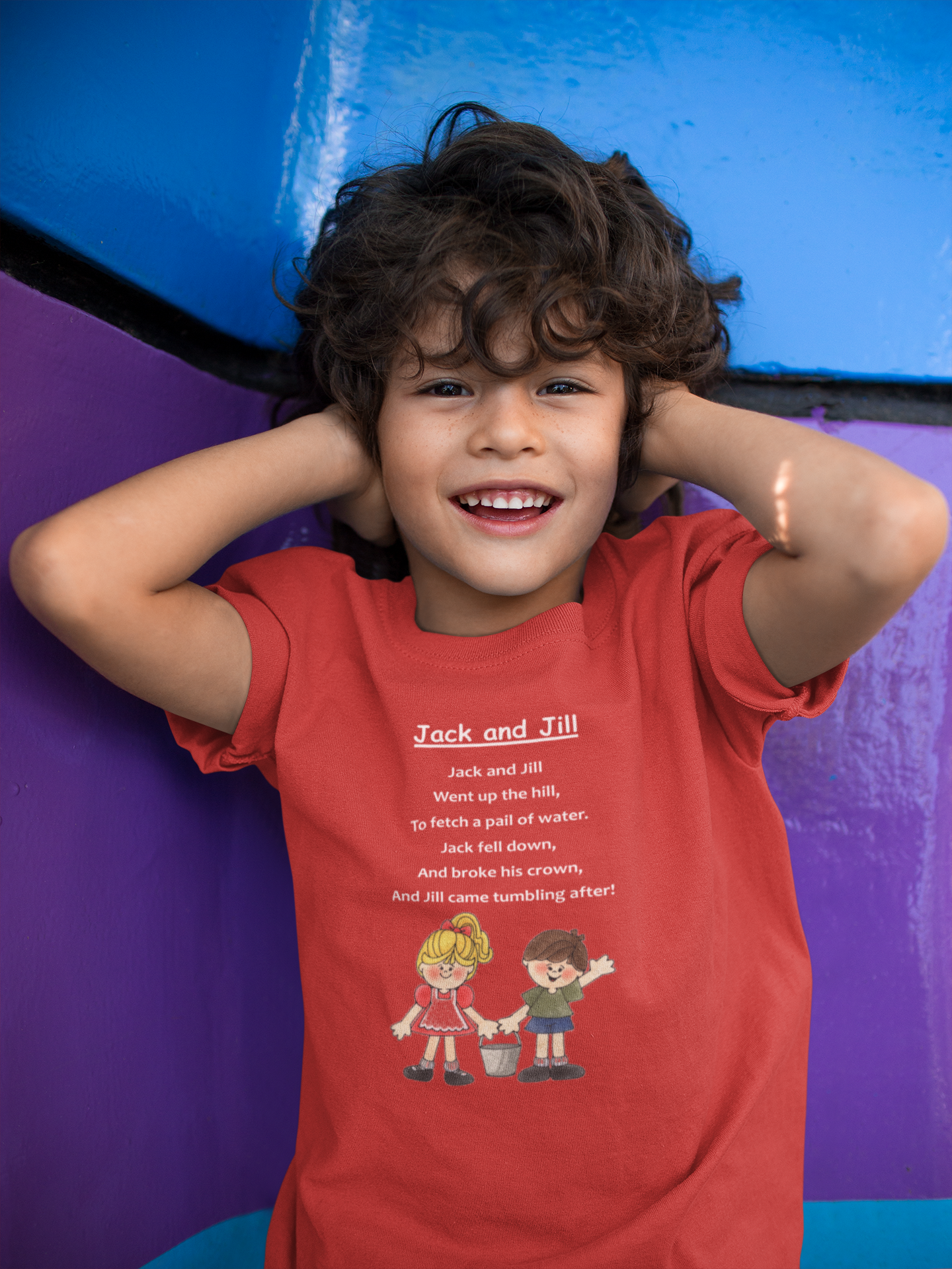 Jack And Jill Poem Half Sleeves T-Shirt for Boy-FunkyTeesClub