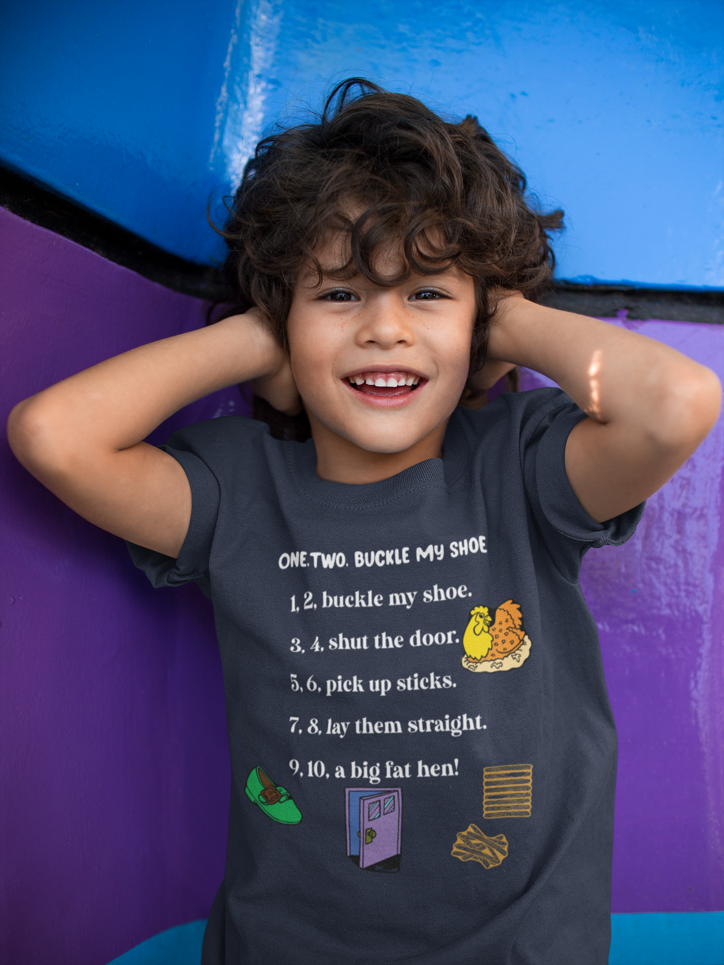 One Two Poem Half Sleeves T-Shirt for Boy-FunkyTeesClub