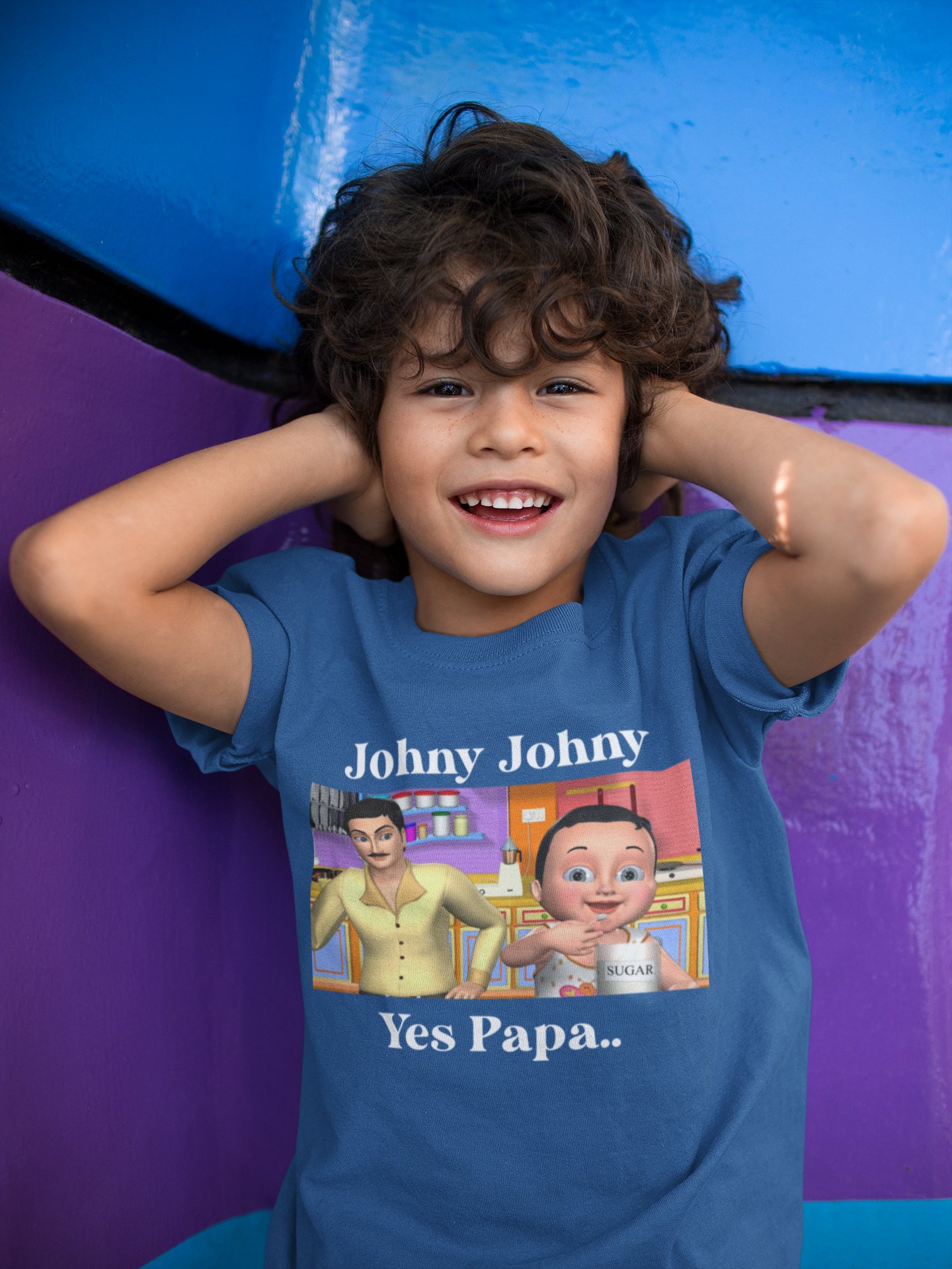 Johny Johny Yes Papa Poem Half Sleeves T-Shirt for Boy-FunkyTeesClub