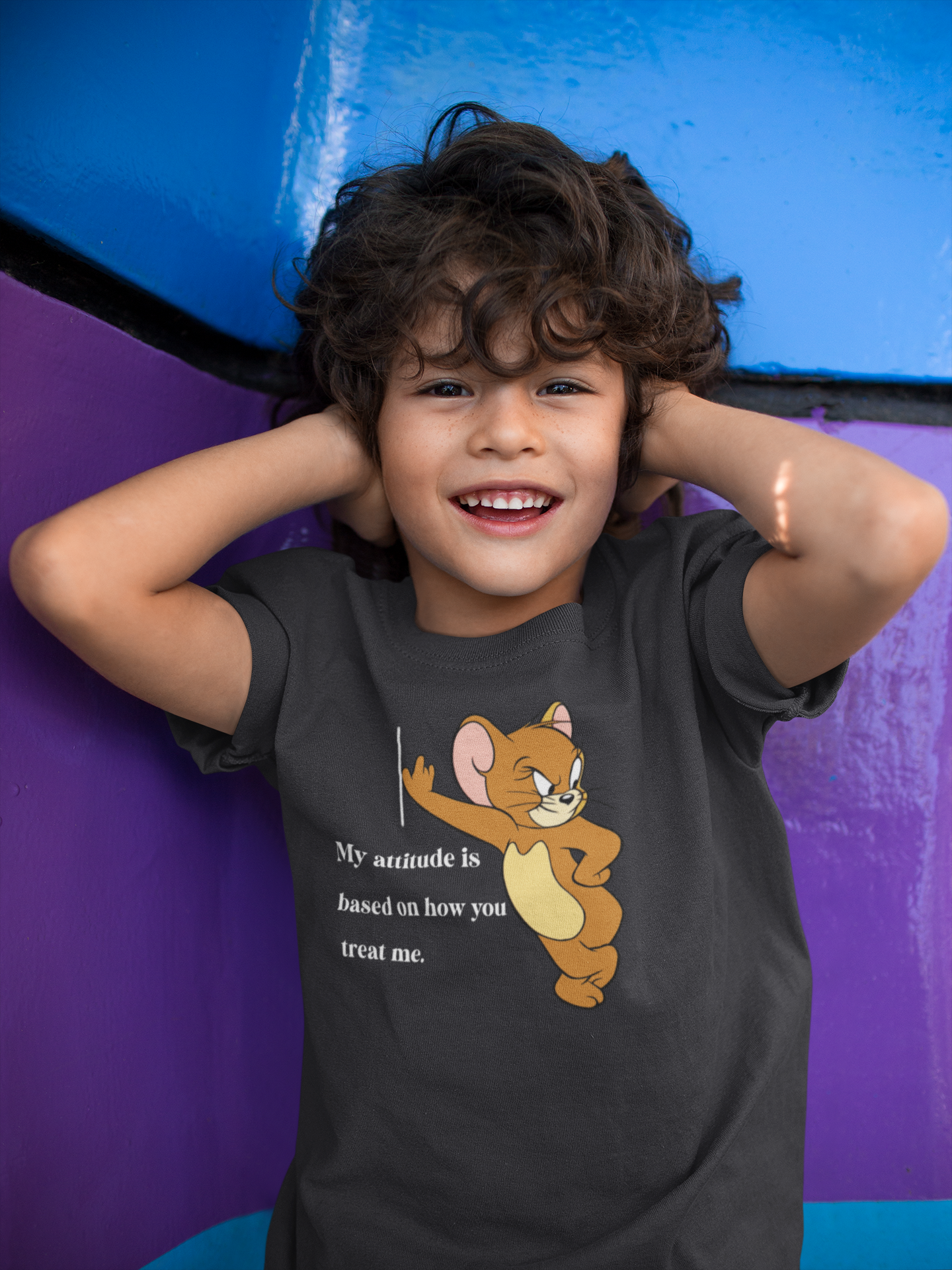 Attitude Shows Cute Jerry Half Sleeves T-Shirt for Boy-FunkyTeesClub