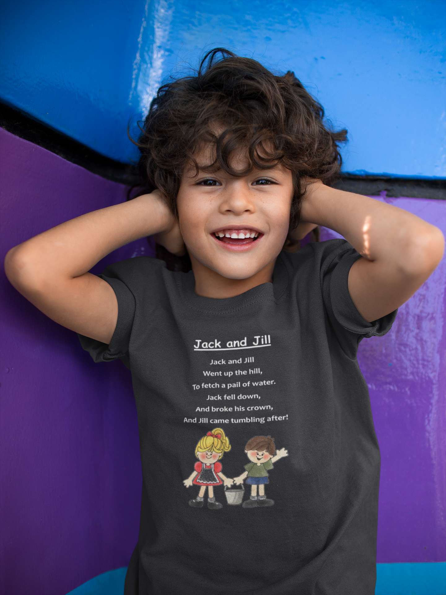 Jack And Jill Poem Half Sleeves T-Shirt for Boy-FunkyTeesClub