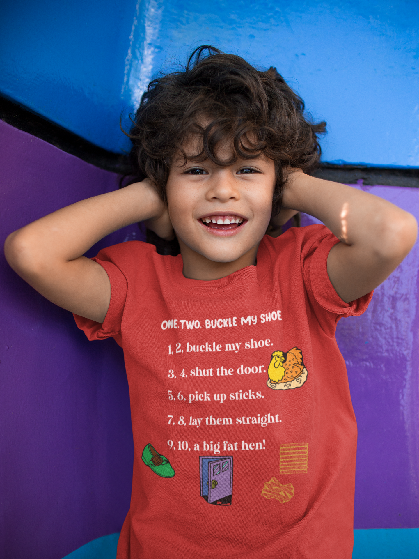 One Two Poem Half Sleeves T-Shirt for Boy-FunkyTeesClub