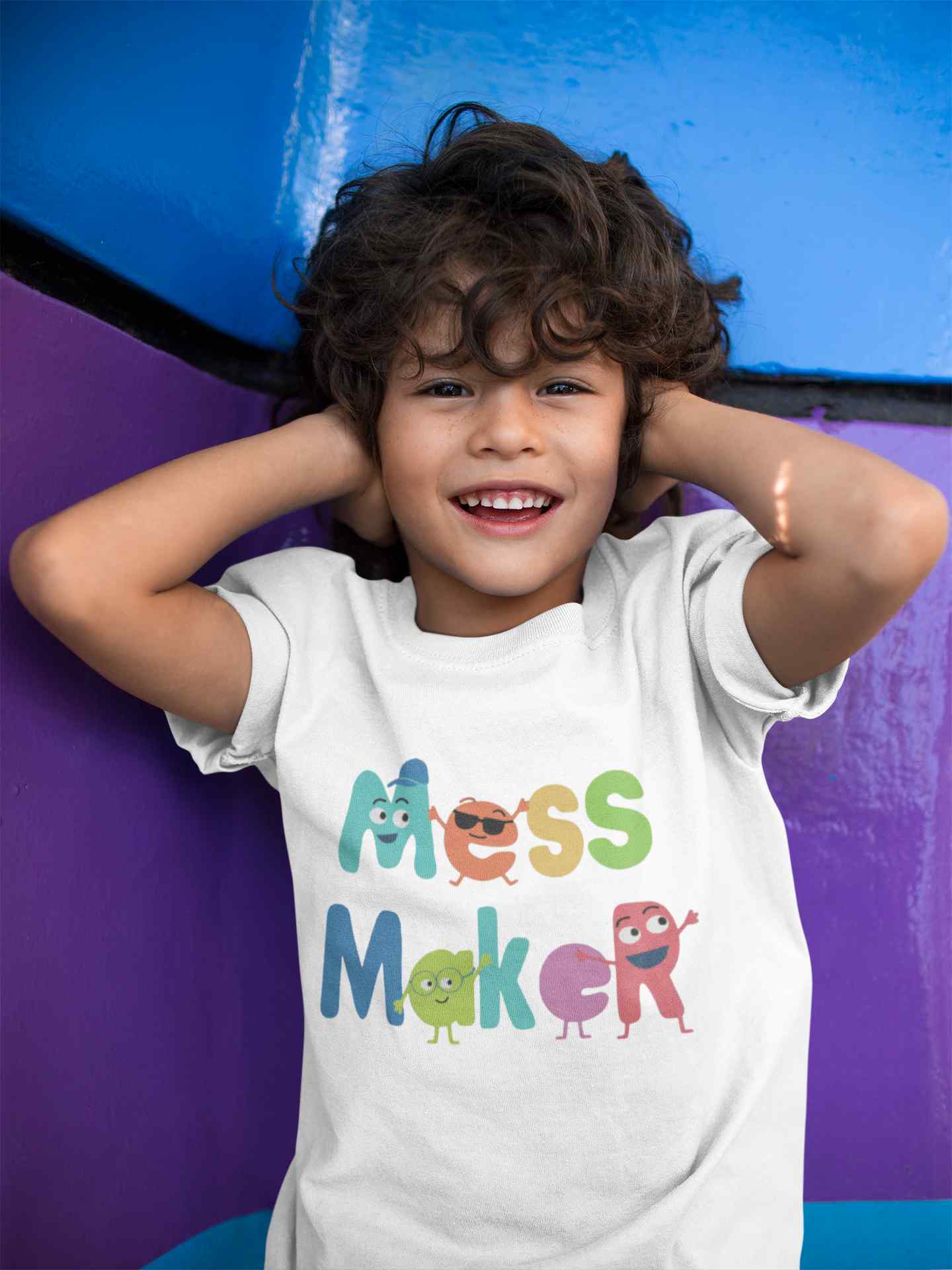 Mess Maker Cartoon Half Sleeves T-Shirt for Boy-FunkyTeesClub