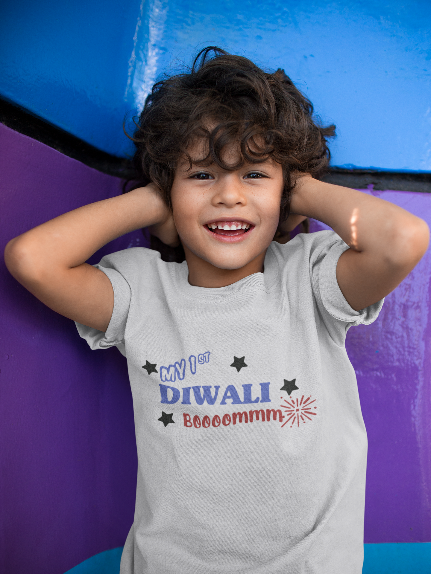 My First Diwali Boommm Half Sleeves T-Shirt for Boy-FunkyTeesClub