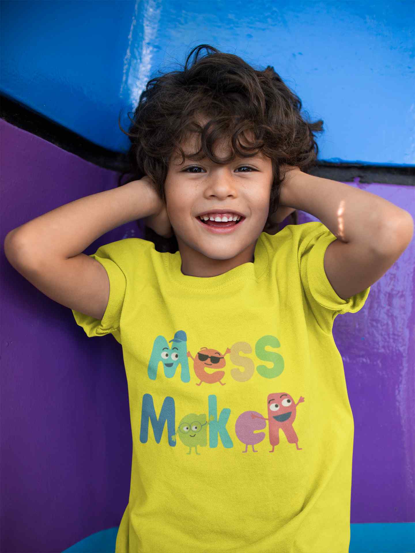 Mess Maker Cartoon Half Sleeves T-Shirt for Boy-FunkyTeesClub