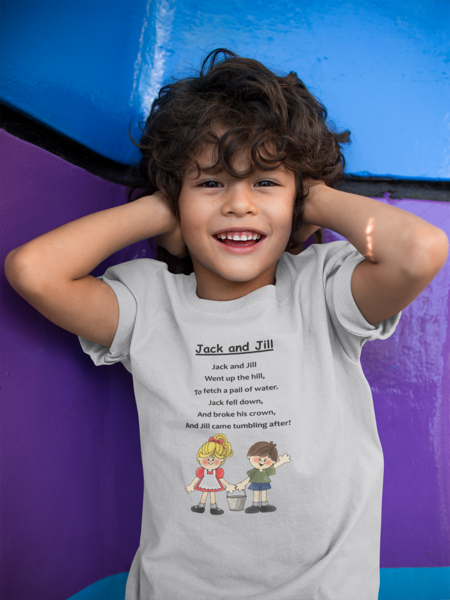 Jack And Jill Poem Half Sleeves T-Shirt for Boy-FunkyTeesClub