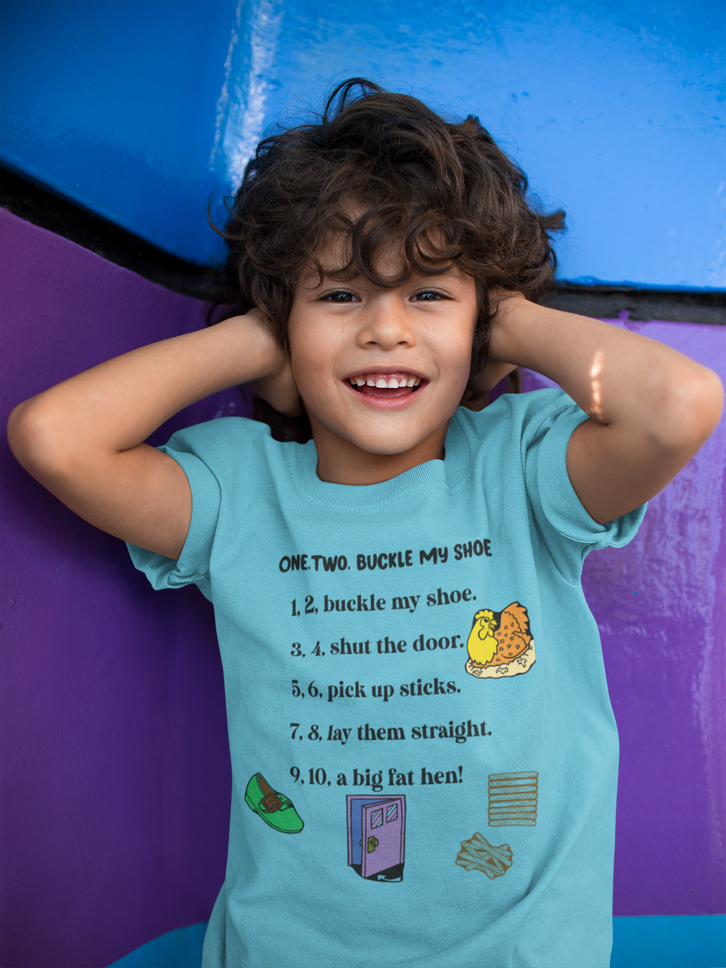 One Two Poem Half Sleeves T-Shirt for Boy-FunkyTeesClub
