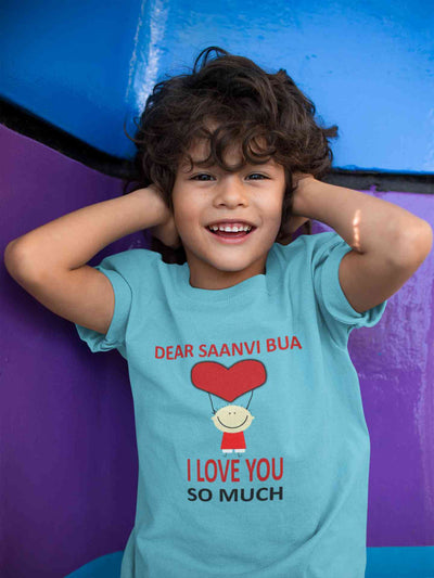Custom Name I love My Bua So Much Half Sleeves T-Shirt for Boy-FunkyTeesClub