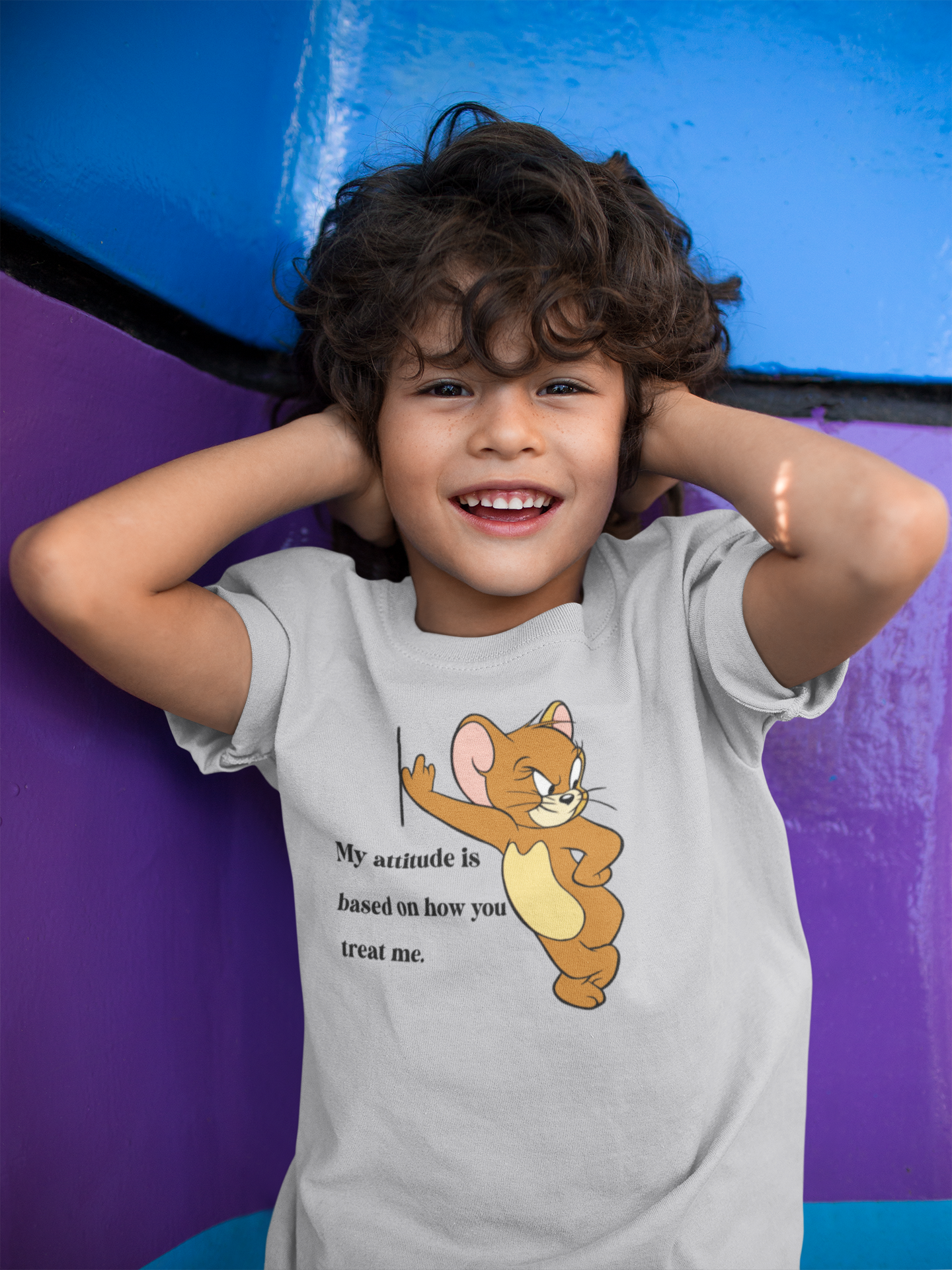 Attitude Shows Cute Jerry Half Sleeves T-Shirt for Boy-FunkyTeesClub