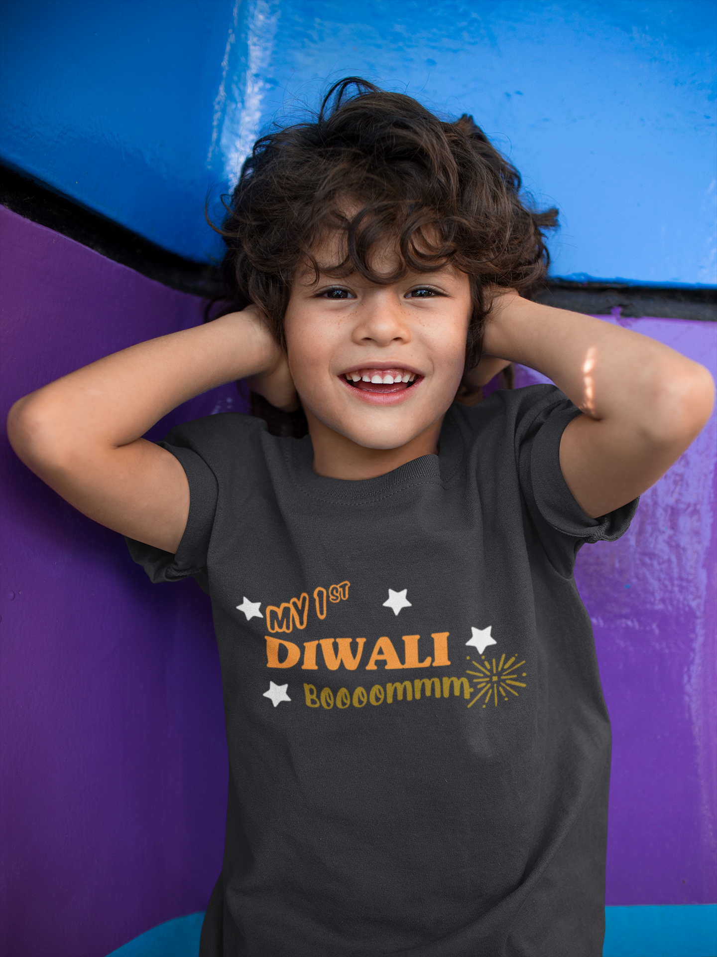 My First Diwali Boommm Half Sleeves T-Shirt for Boy-FunkyTeesClub