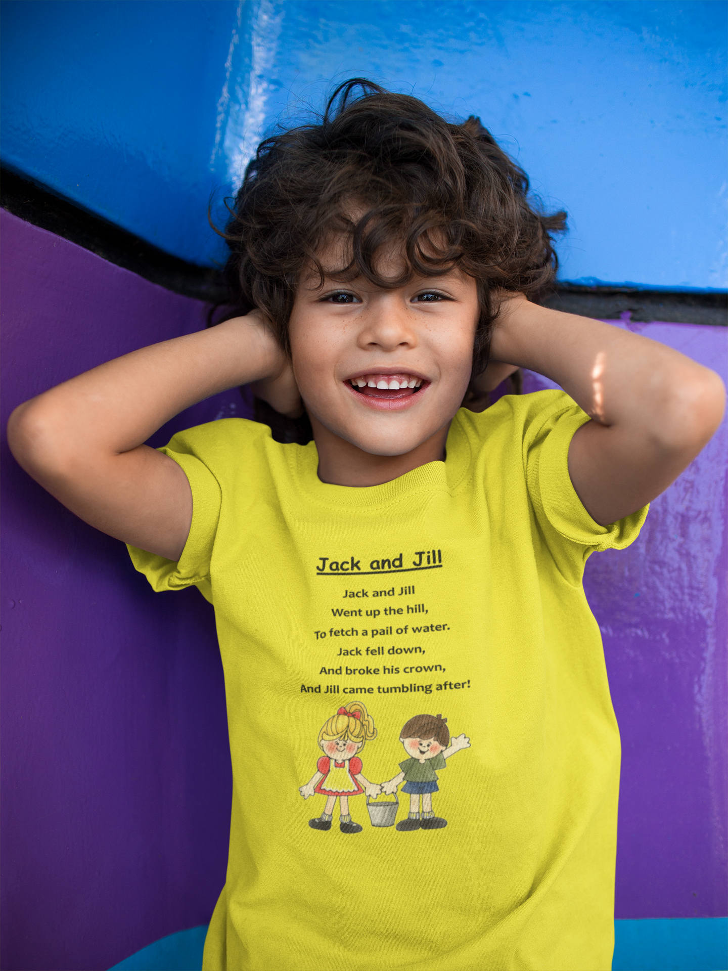 Jack And Jill Poem Half Sleeves T-Shirt for Boy-FunkyTeesClub