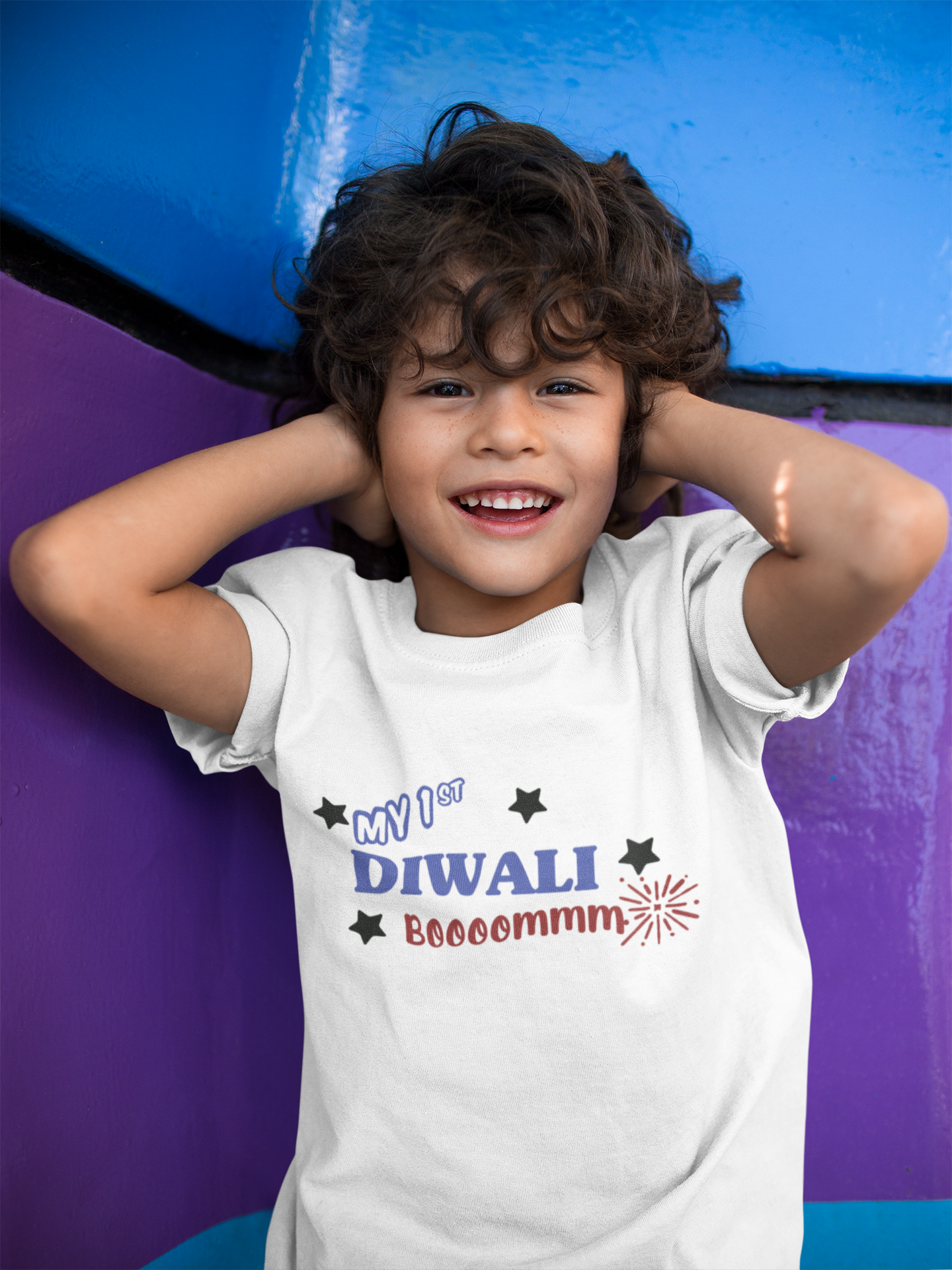My First Diwali Boommm Half Sleeves T-Shirt for Boy-FunkyTeesClub