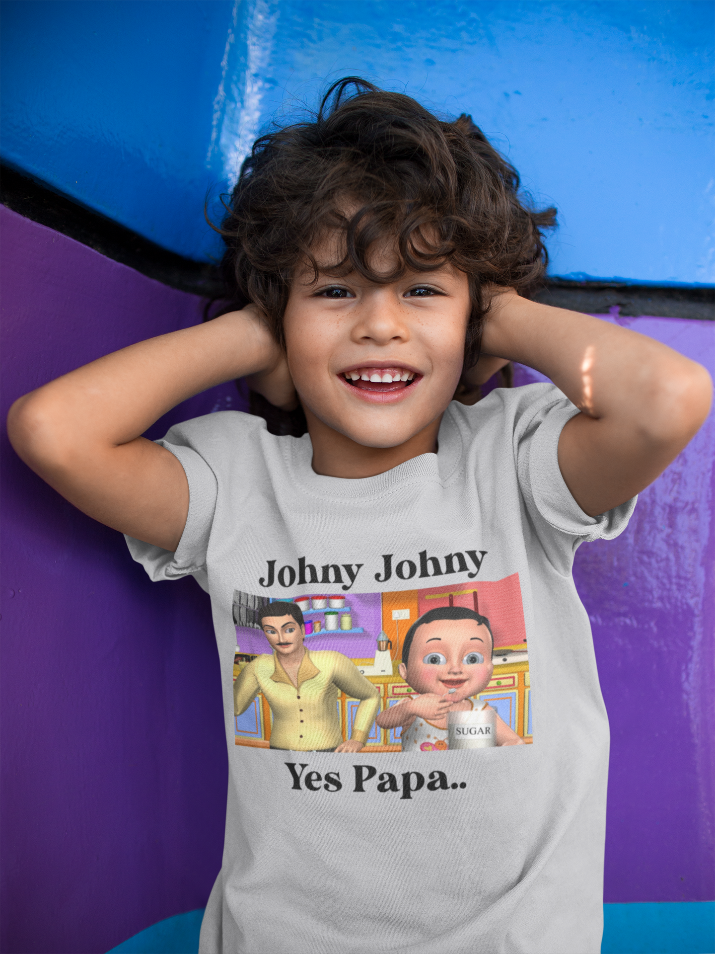 Johny Johny Yes Papa Poem Half Sleeves T-Shirt for Boy-FunkyTeesClub