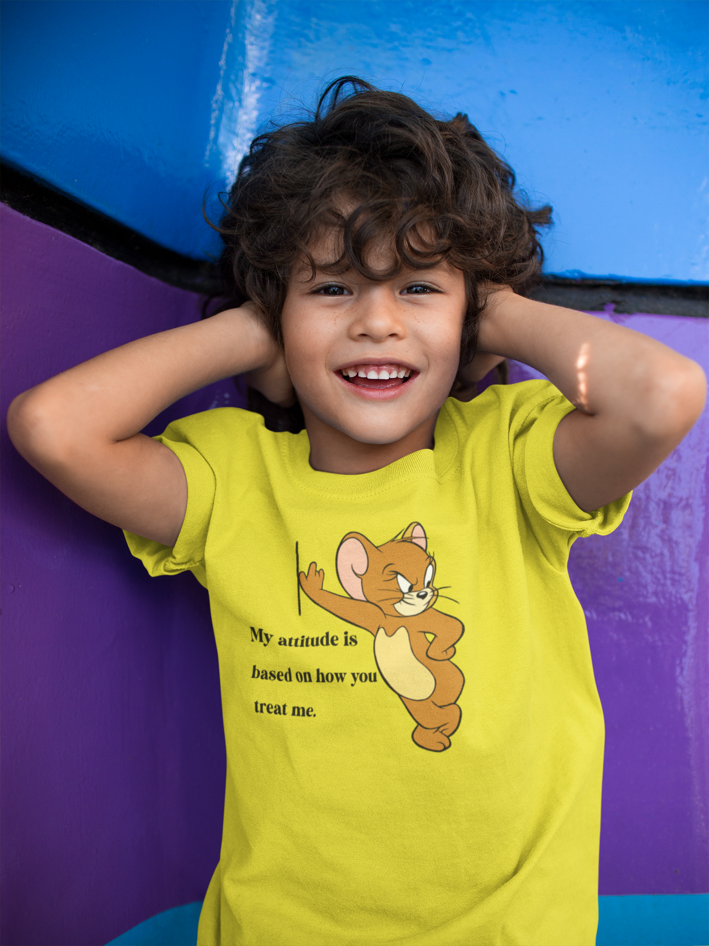 Attitude Shows Cute Jerry Half Sleeves T-Shirt for Boy-FunkyTeesClub