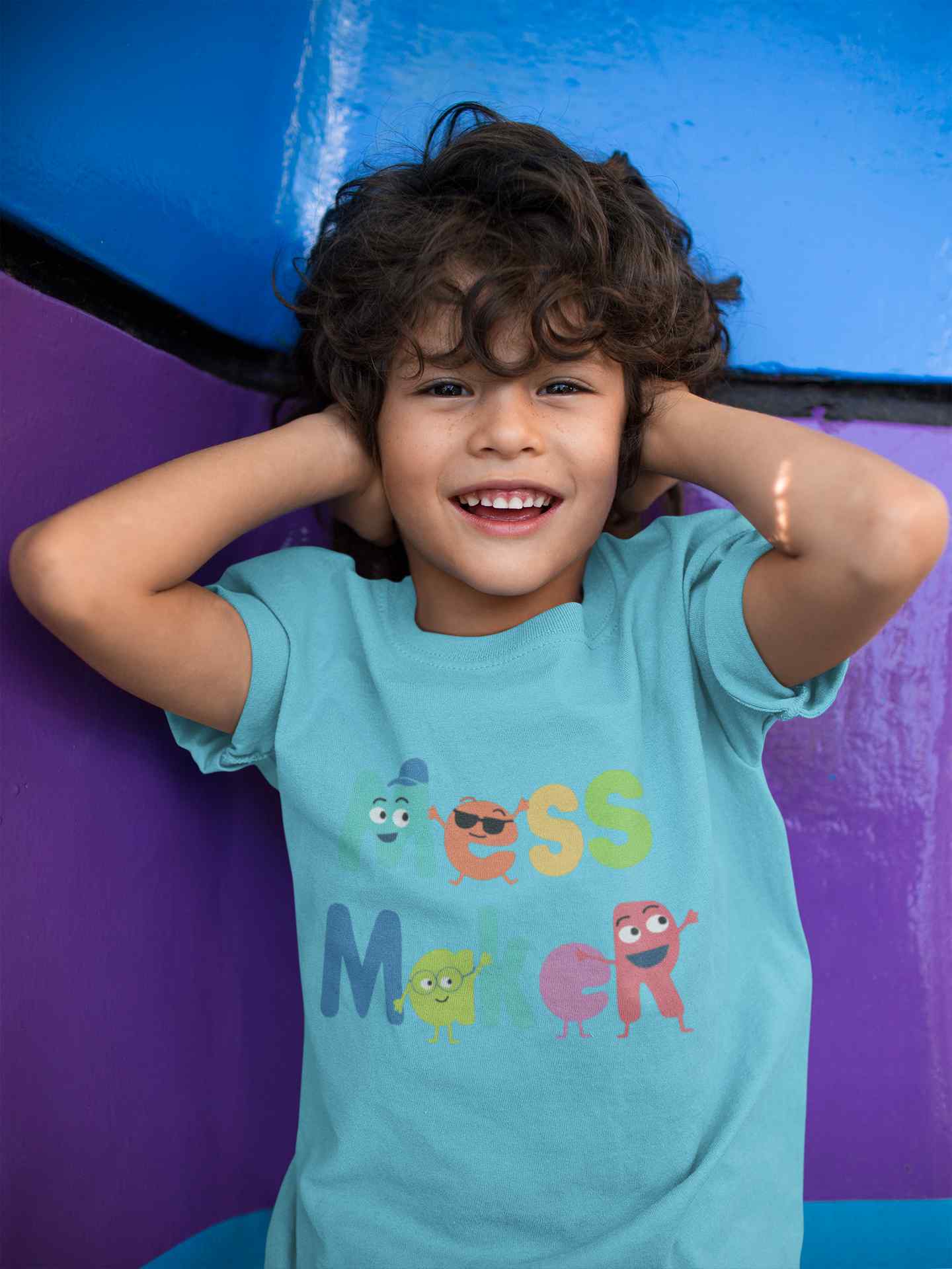 Mess Maker Cartoon Half Sleeves T-Shirt for Boy-FunkyTeesClub