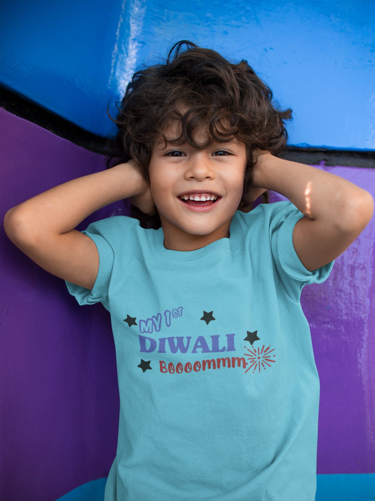 My First Diwali Boommm Half Sleeves T-Shirt for Boy-FunkyTeesClub
