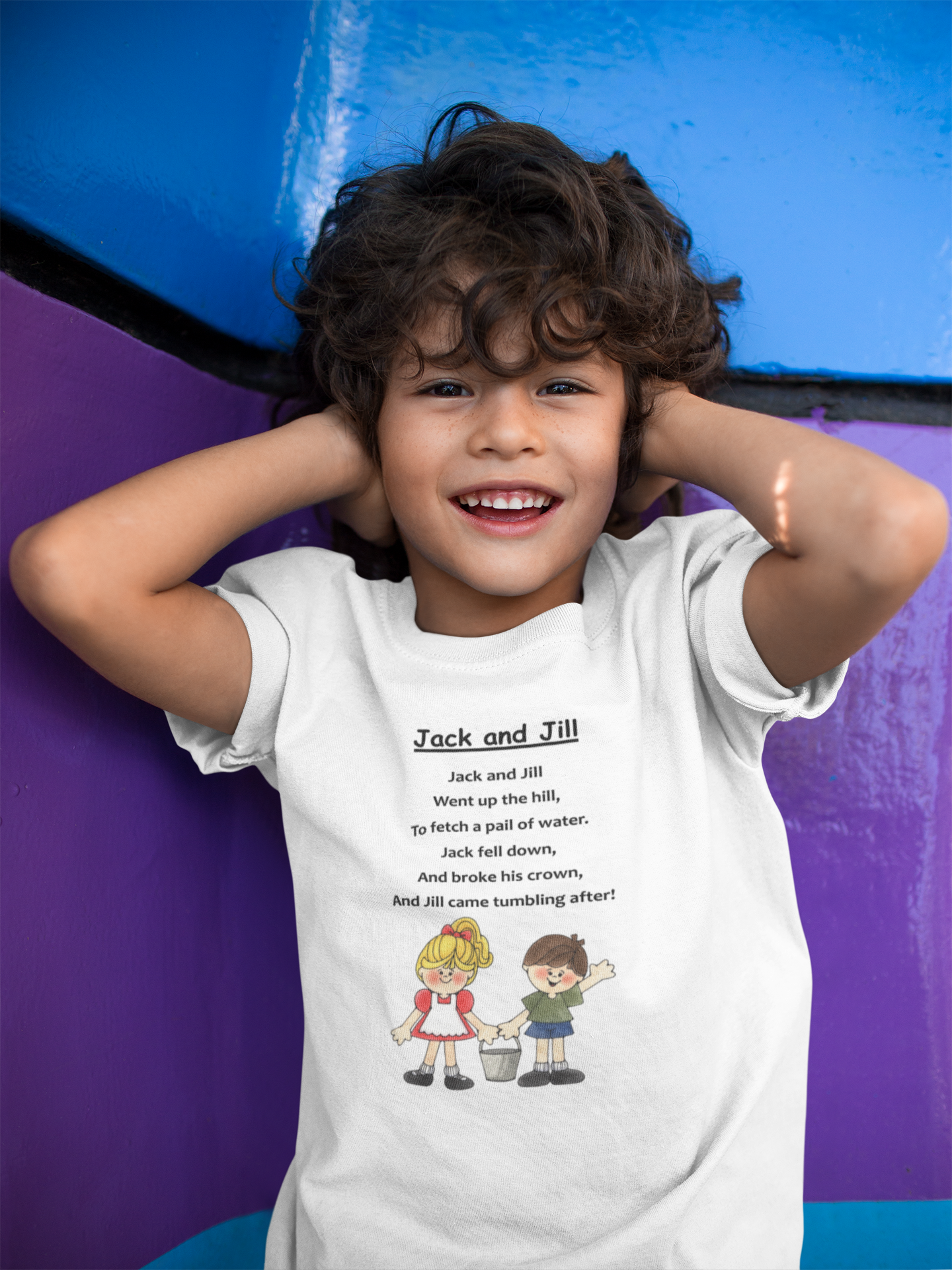 Jack And Jill Poem Half Sleeves T-Shirt for Boy-FunkyTeesClub