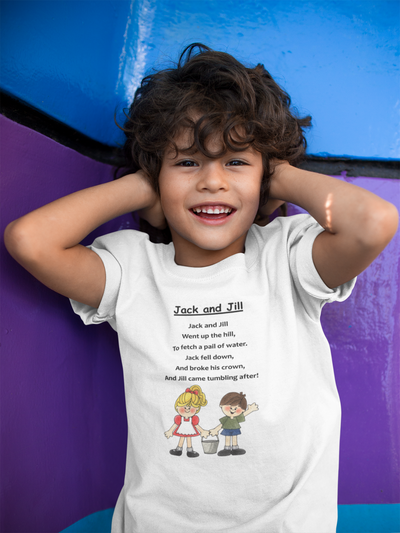 Jack And Jill Poem Half Sleeves T-Shirt for Boy-FunkyTeesClub