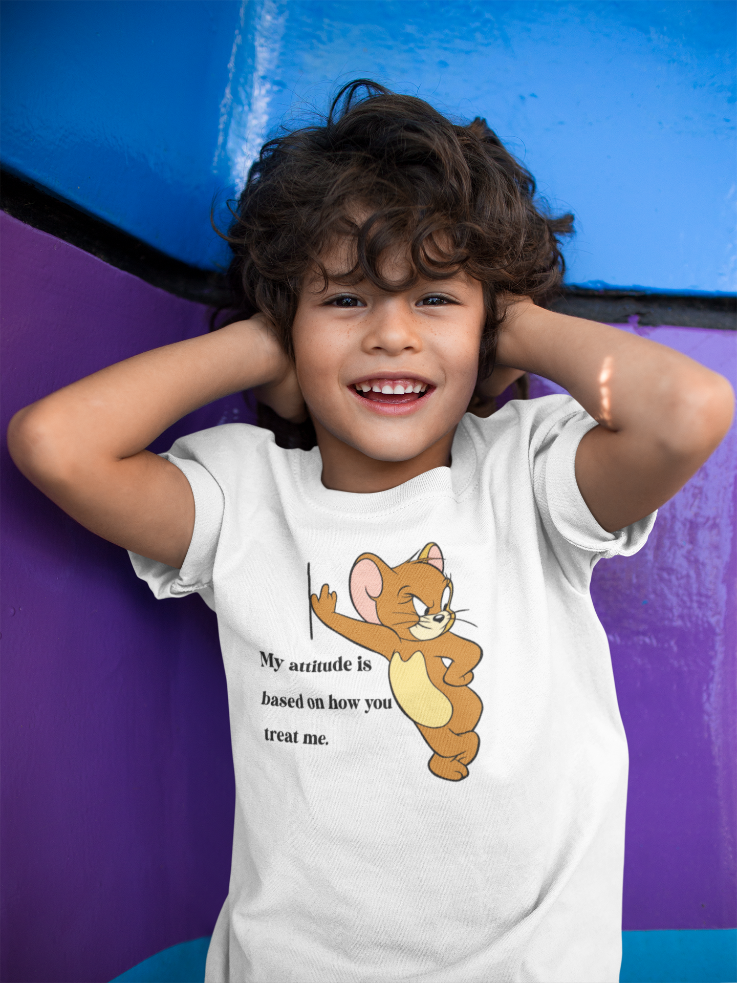 Attitude Shows Cute Jerry Half Sleeves T-Shirt for Boy-FunkyTeesClub