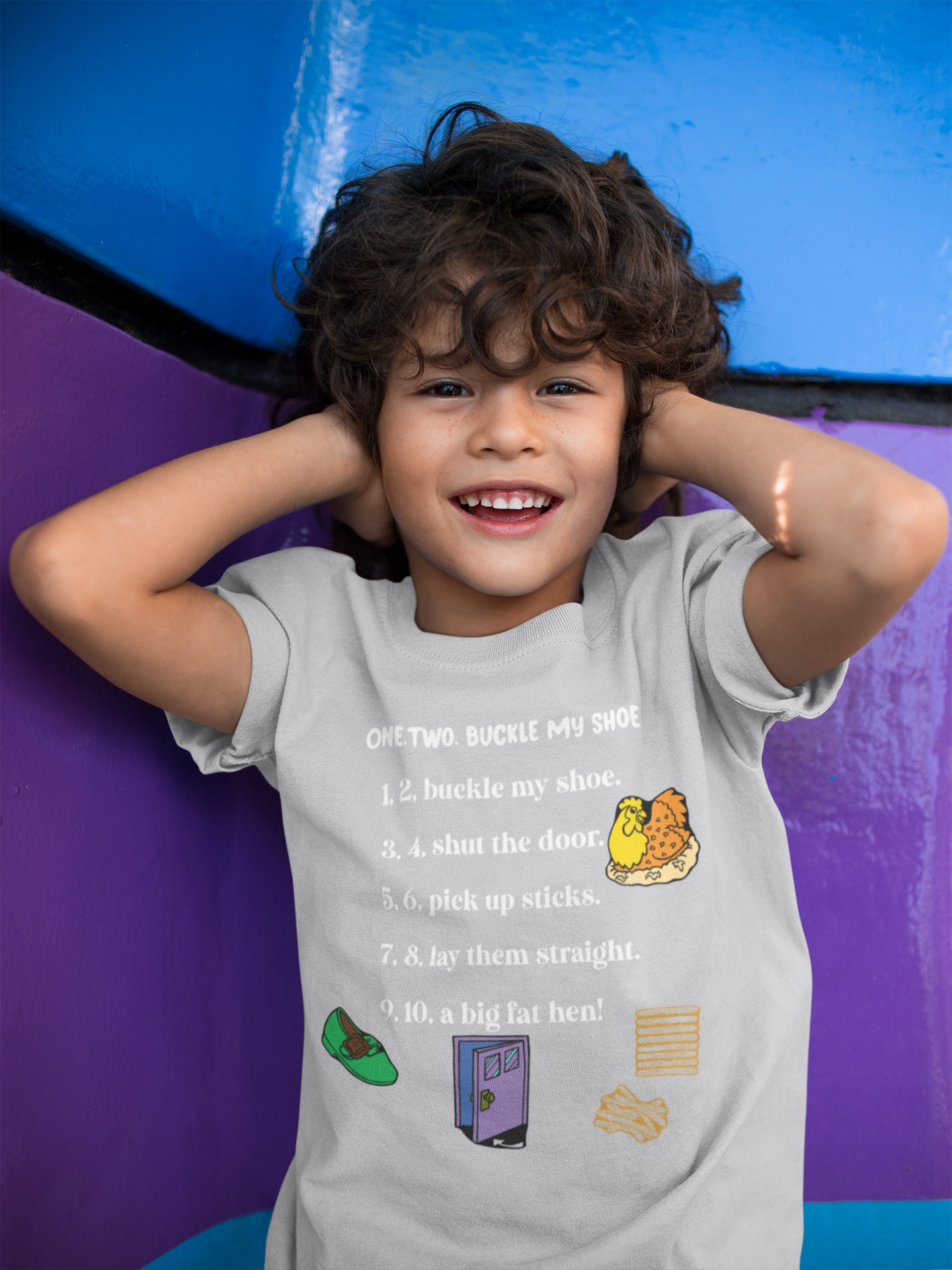 One Two Poem Half Sleeves T-Shirt for Boy-FunkyTeesClub