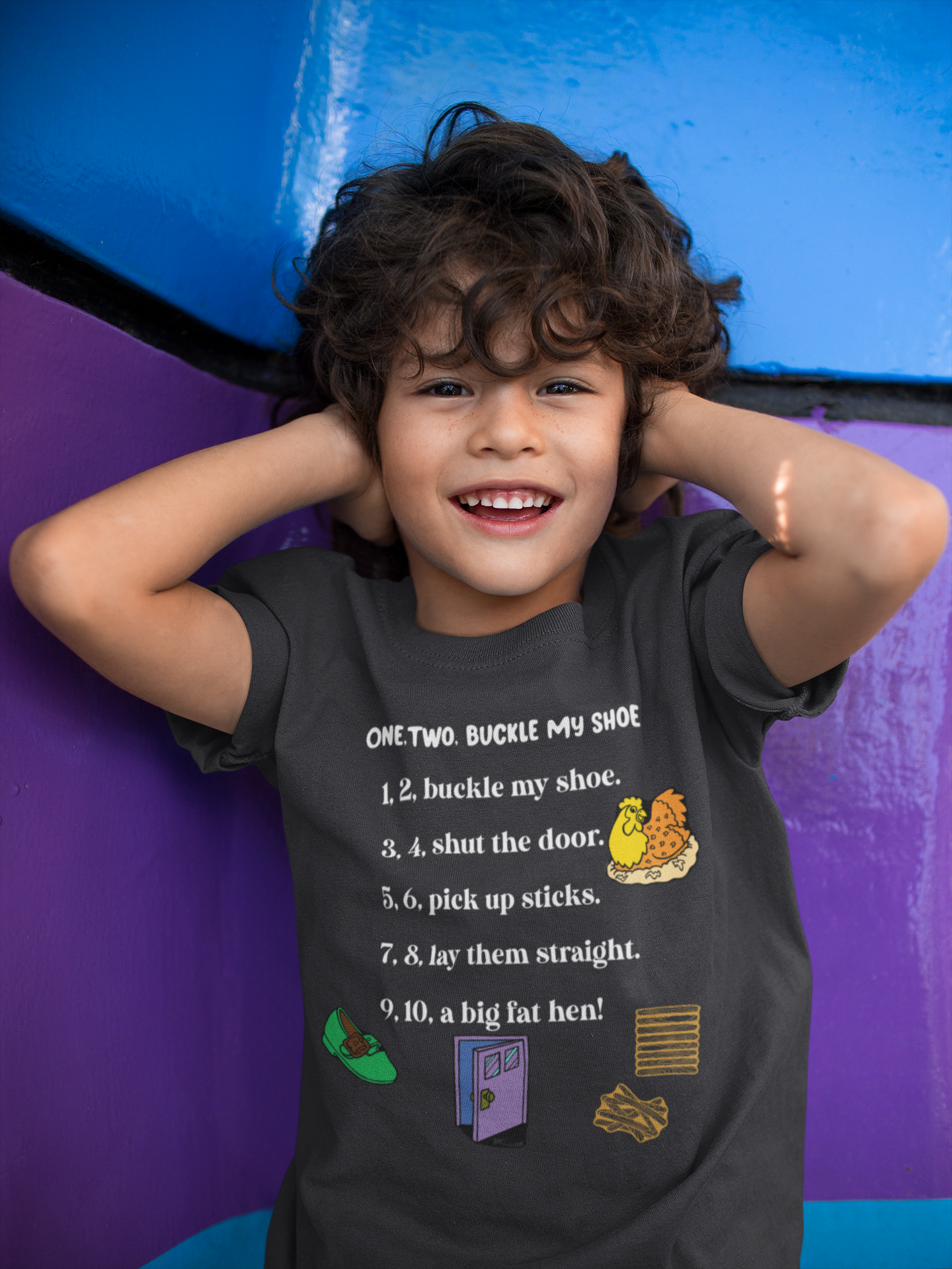 One Two Poem Half Sleeves T-Shirt for Boy-FunkyTeesClub