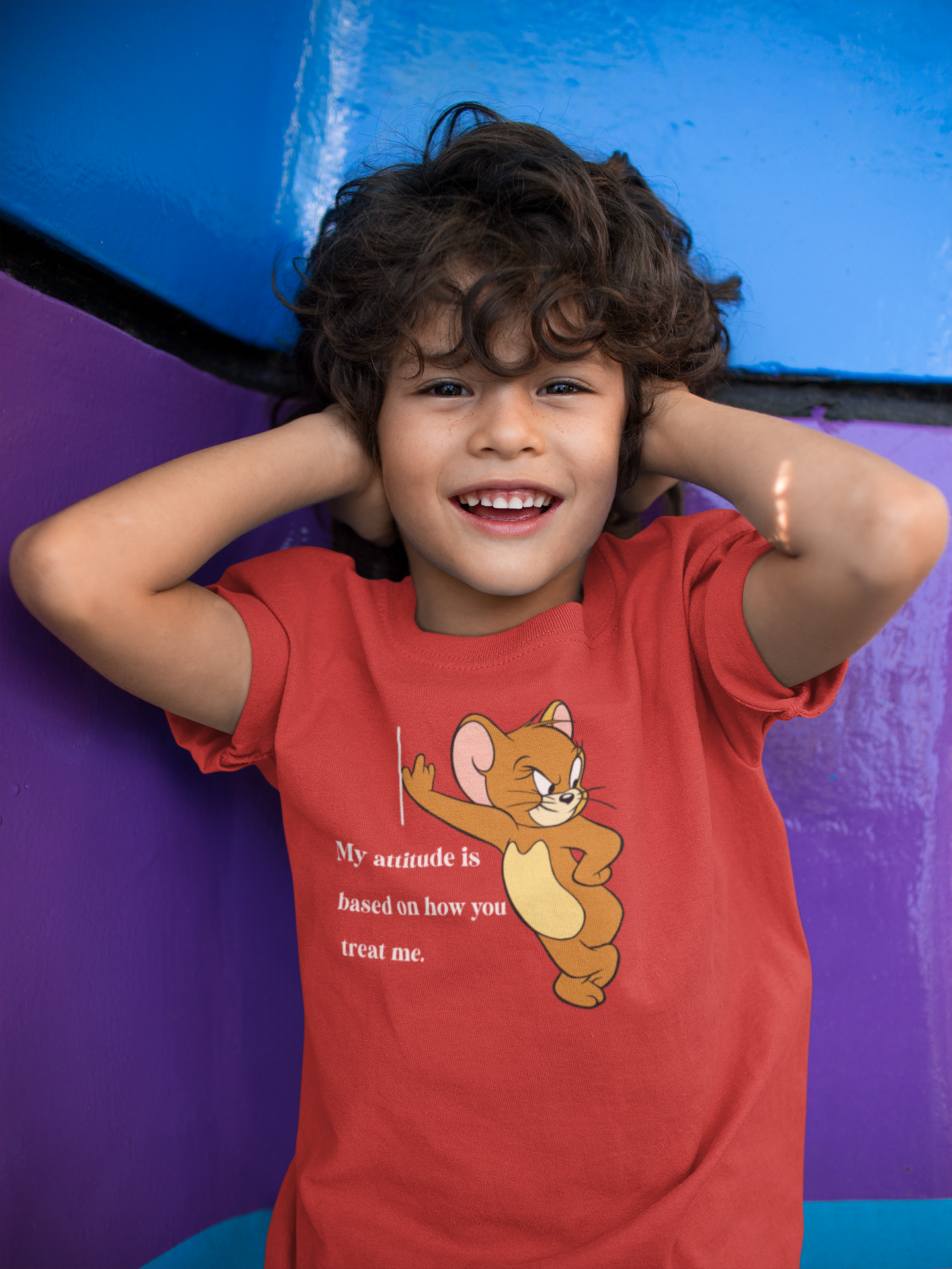 Attitude Shows Cute Jerry Half Sleeves T-Shirt for Boy-FunkyTeesClub