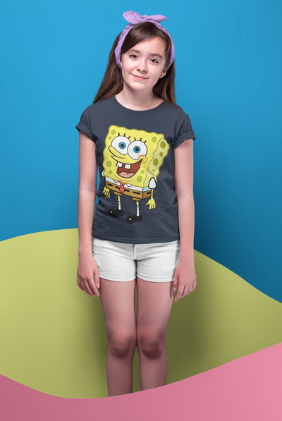 Cute Cartoon Half Sleeves T-Shirt For Girls -FunkyTeesClub