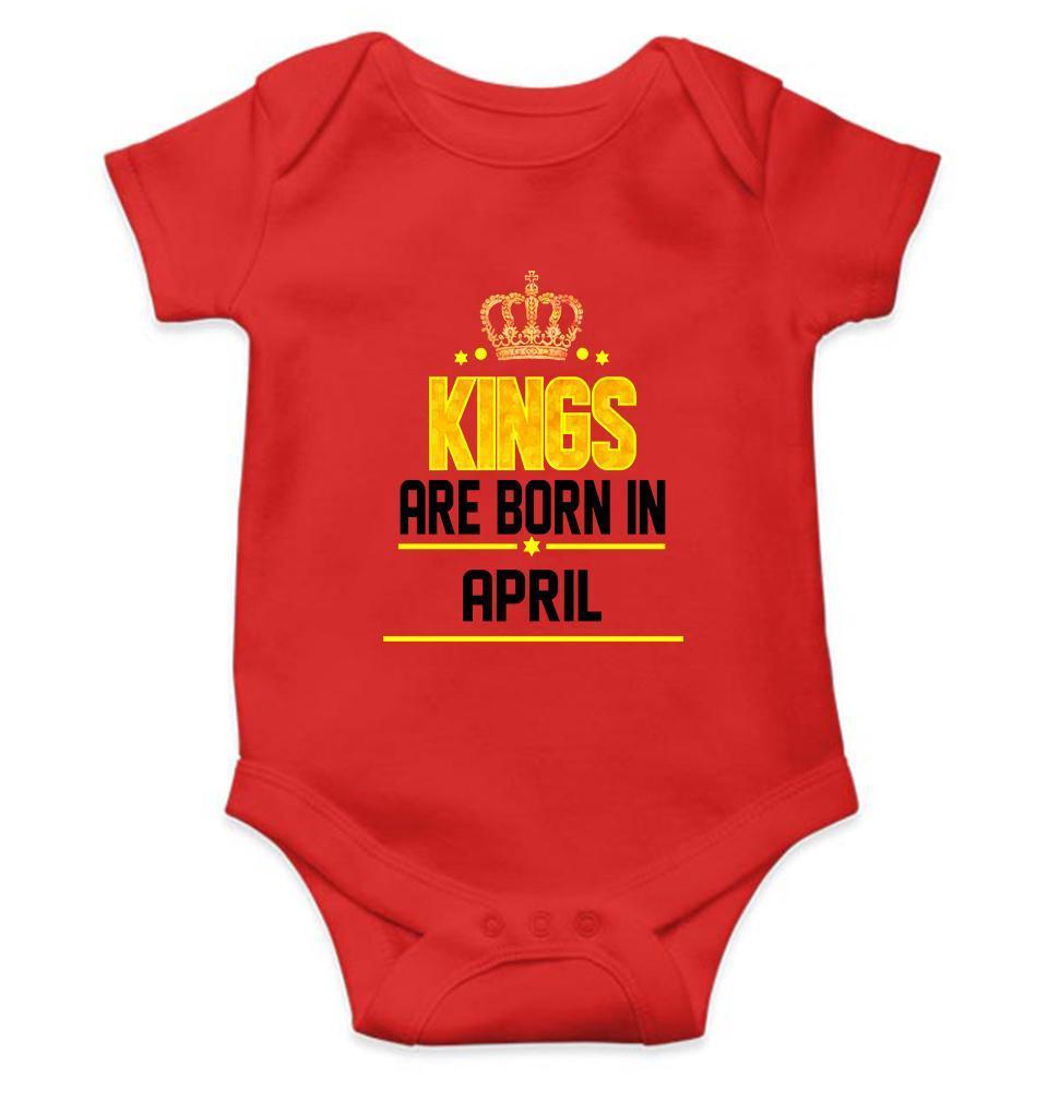 Kings are born in April Rompers for Baby Boy- FunkyTradition FunkyTradition