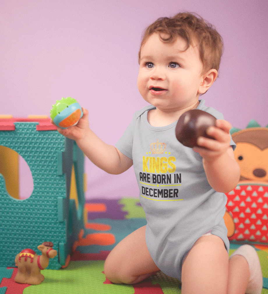 Kings are born in December Rompers for Baby Boy- FunkyTradition FunkyTradition
