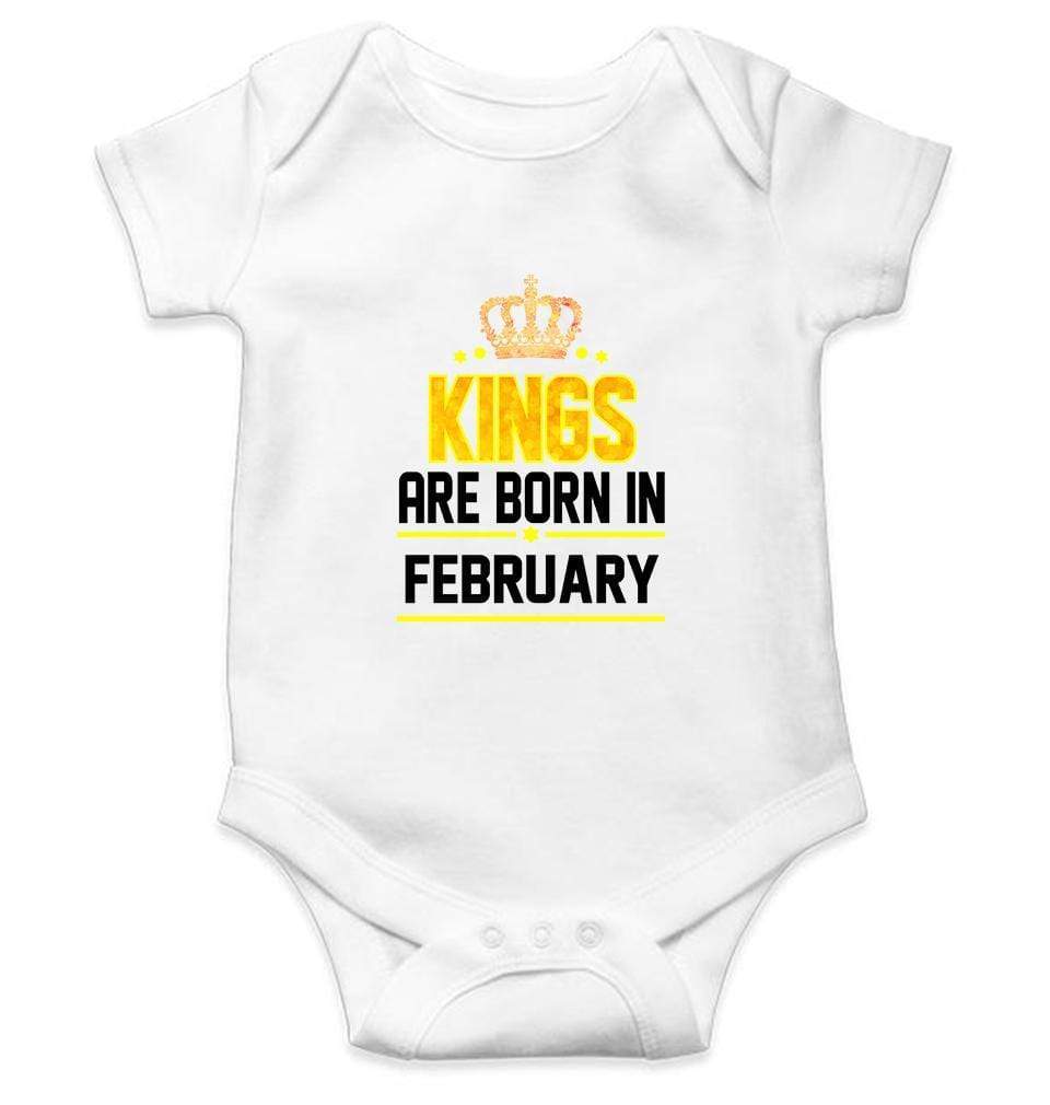 Kings are born in February Rompers for Baby Boy - FunkyTradition FunkyTradition