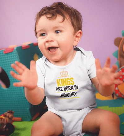 Kings are born in January Rompers for Baby Boy - FunkyTradition FunkyTradition