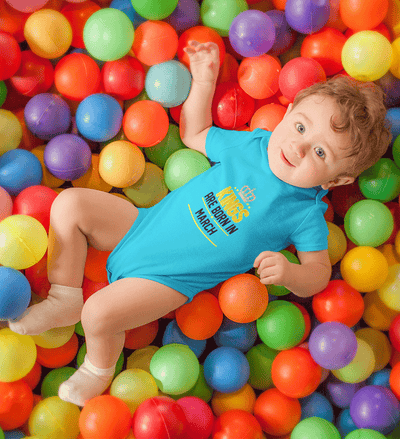 Kings are born in March Rompers for Baby Boy - FunkyTradition FunkyTradition
