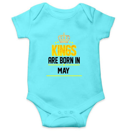 Kings are born in May Rompers for Baby Boy- FunkyTradition FunkyTradition