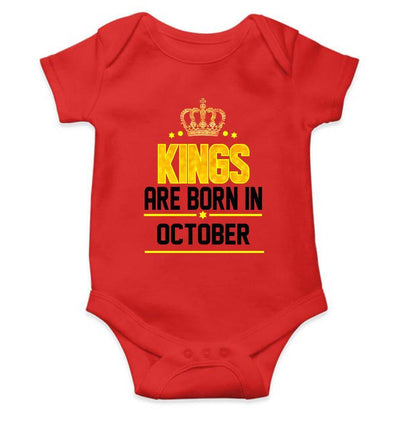 Kings are born in October Rompers for Baby Boy- FunkyTradition FunkyTradition