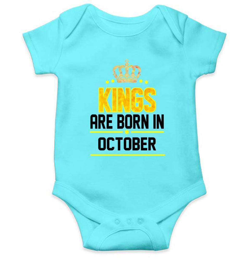 Kings are born in October Rompers for Baby Boy- FunkyTradition FunkyTradition