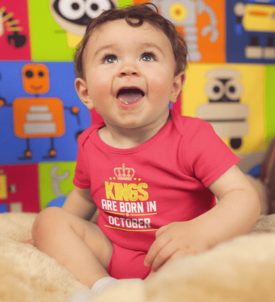 Kings are born in October Rompers for Baby Boy- FunkyTradition FunkyTradition