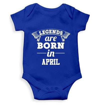 Legends are born in April Rompers for Baby Boy- FunkyTradition FunkyTradition