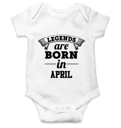Legends are Born in April Rompers for Baby Girl- FunkyTradition FunkyTradition