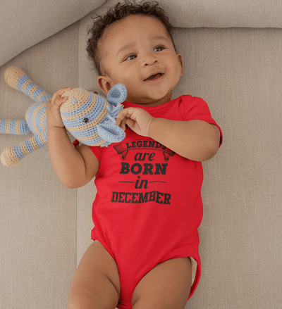 Legends are born in December Rompers for Baby Boy- FunkyTradition FunkyTradition