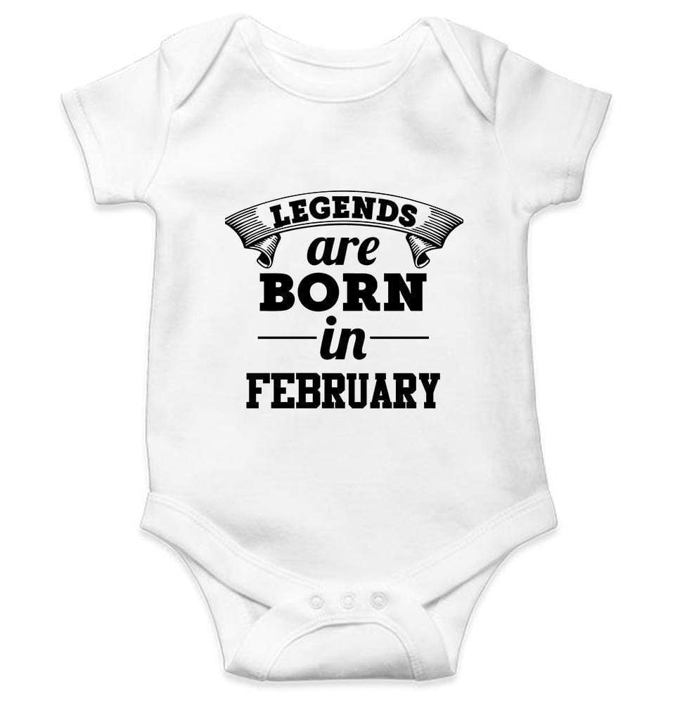 Legends are Born in February Rompers for Baby Girl- FunkyTradition FunkyTradition
