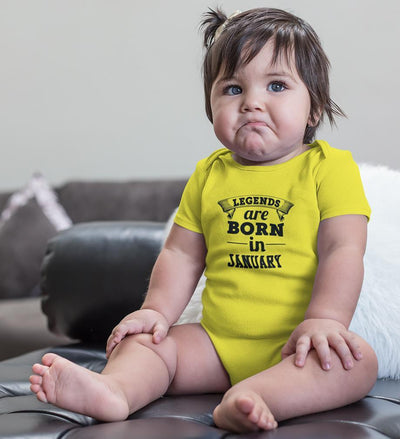 Legends are Born in January Rompers for Baby Girl- FunkyTradition FunkyTradition