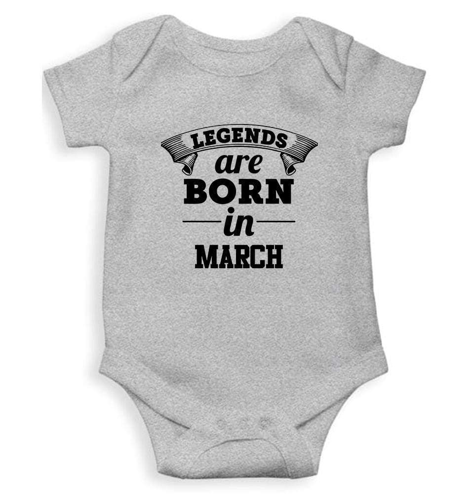 Legends are Born in March Rompers for Baby Girl- FunkyTradition FunkyTradition