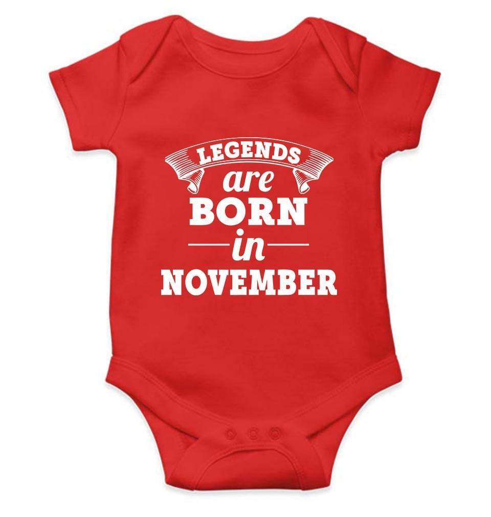 Legends are born in November Rompers for Baby Boy- FunkyTradition FunkyTradition