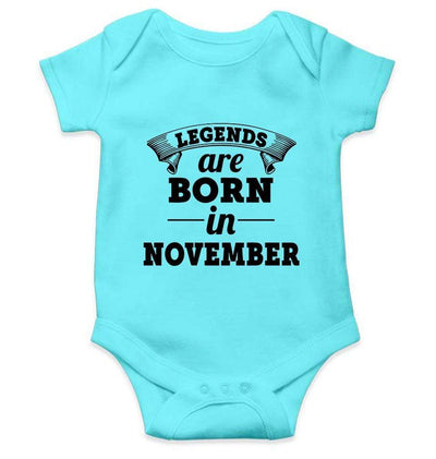 Legends are born in November Rompers for Baby Boy- FunkyTradition FunkyTradition