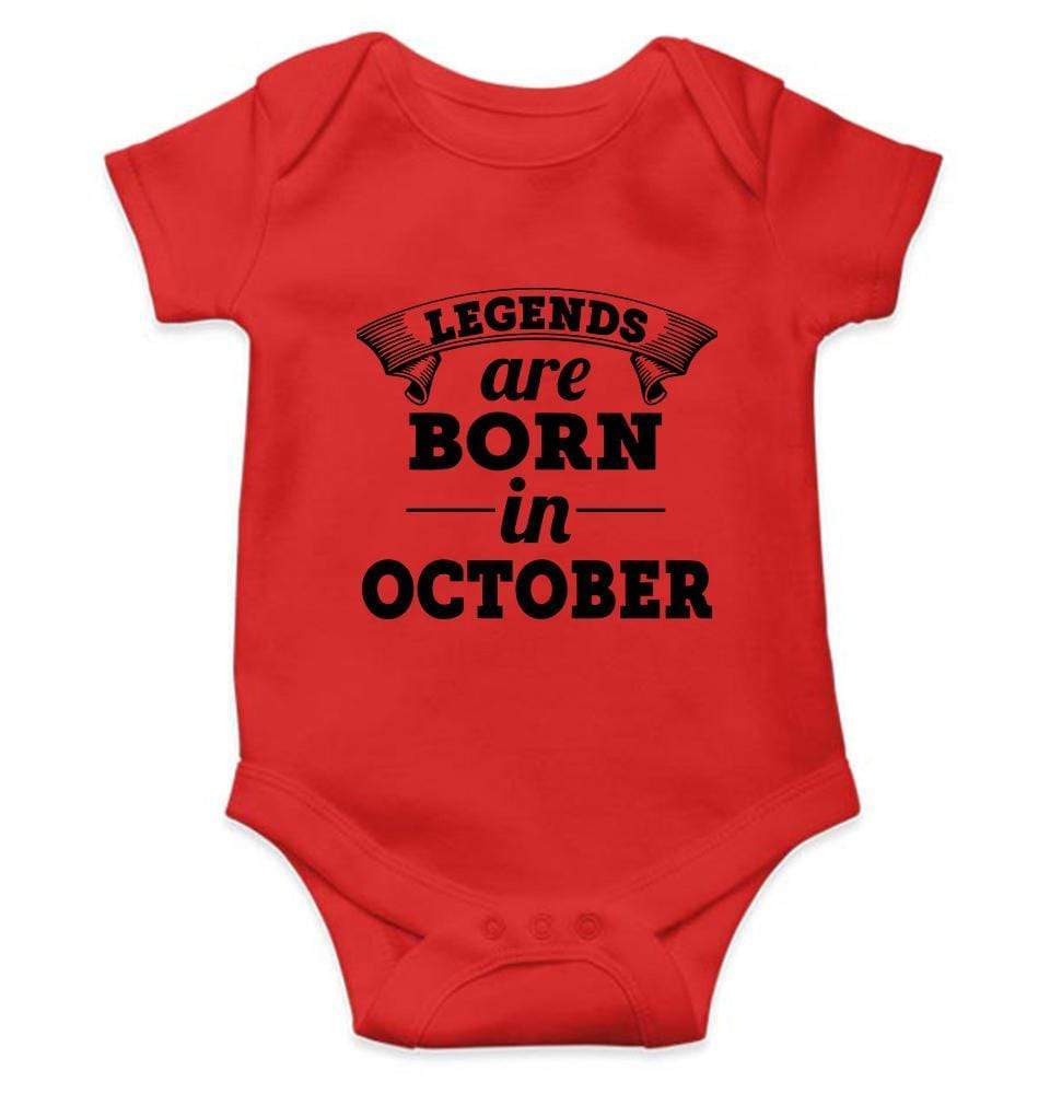 Legends are Born in October Rompers for Baby Girl- FunkyTradition FunkyTradition