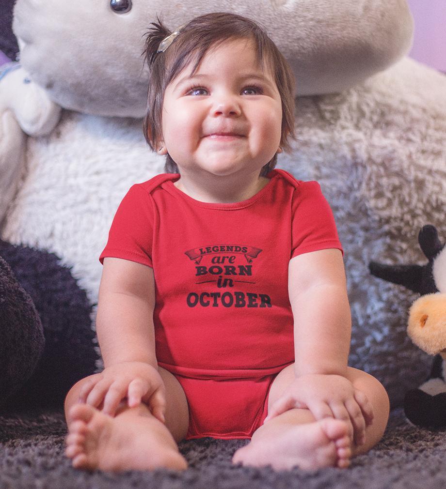 Legends are Born in October Rompers for Baby Girl- FunkyTradition FunkyTradition