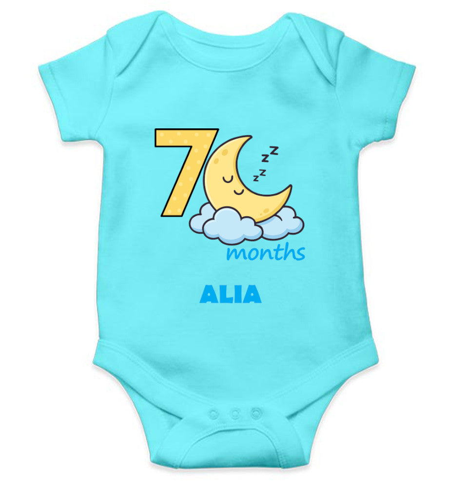 Custom Name Seventh Month Rompers for Baby Girl- FunkyTeesClub
